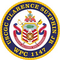 U.S. Coast Guard USCGC Clarence Sutphin Jr. (WPC-1147), эмблема (crest) - векторное изображение
