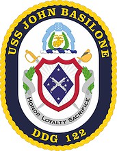 U.S. Navy USS John Basilone (DDG-122), emblem (crest)