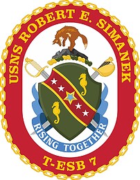 U.S. Navy USNS Robert E Simanek (T-ESB 7), emblem (crest)