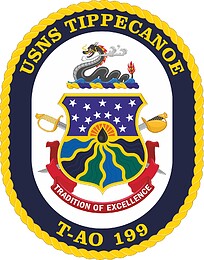 Vector clipart: U.S. Navy USNS Tippecanoe (T-AO 199), emblem (crest)