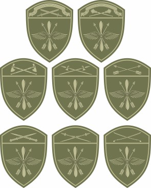 Vector clipart: Aviation of the Russian National Guard, district sleeve insignias (#2)