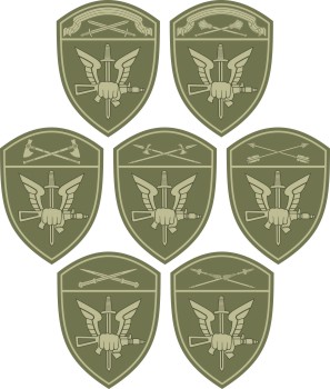 Special Units of the Russian National Guard, proposed district sleeve insignias (#2, 2017) - vector image