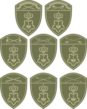 Vector clipart: Russian Private security units of the National Guard, district sleeve insignias (#2)