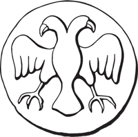 Golden Orda, double-headed eagle on Janibek coins (Gold Orda, XIV century)