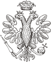 Россия, двуглавый орел на монете достоинством в 1 рубль (1704 г.)