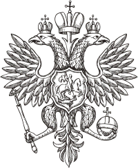 Russia, double-headed eagle on the interiors of Terem palace in Moscow Kremlin (1836, in the style of 17th century)