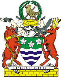 Cumberland (former county in England), coat of arms - vector image