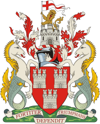 Newcastle upon Tyne (England), coat of arms - vector image
