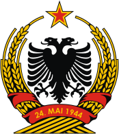 Personalized Coat Of Arms Of The Republic Of Albania Red White