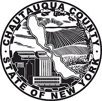 Chautauqua county (New York), seal (black & white) - vector image