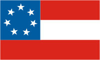 Конфедеративные Штаты Америки, флаг (1861-1863 гг., 7 звезд) - векторное изображение