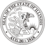 Illinois, state seal (black/white)