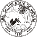 Indiana, state seal (black/white)