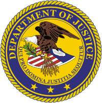 Департамент юстиции США, печать - векторное изображение
