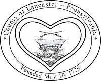 Vector clipart: Lancaster county (Pennsylvania), seal (black & white)