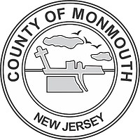 Монмут (округ в Нью-Джерси), печать (ч/б) - векторное изображение