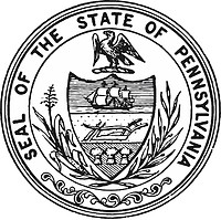 Pennsylvania, state seal (black & white, #2) - vector image