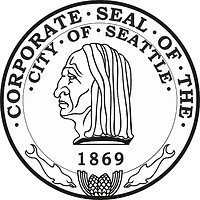 Vector clipart: Seattle (Washington), former seal (black/white)