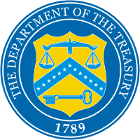 U.S. Department of The Treasury, seal - vector image