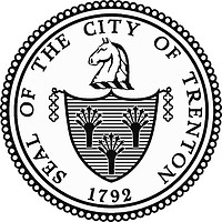Trenton (New Jersey), seal (black & white) - vector image