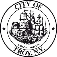 Vector clipart: Troy (New York), seal (black & white)