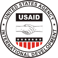 США, печать Агентства по международному сотрудничеству - векторное изображение