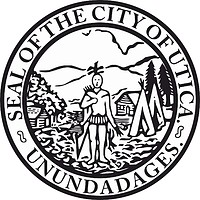 Utica (New York), seal (black & white) - vector image