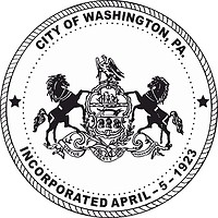Washington (Pennsylvania), seal (black & white) - vector image
