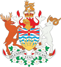Британская Колумбия (провинция Канады), большой герб - векторное изображение