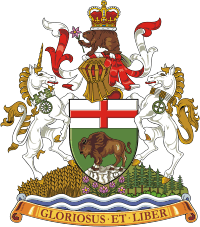 Manitoba (province in Canada), large coat of arms - vector image