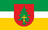 Ochotnica Dolna (Poland), flag - vector image