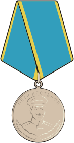 Nesterov's medal (Russia) - vector image