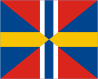 Vector clipart: Sweden and Norway Union, jack and diplomatic flag (1844)