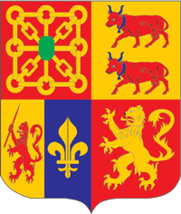 Pyrénées Atlantiques (department in France), coat of arms - vector image