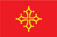 Лангедок (историческая провинция Франции и регион Средние Пиренеи), флаг - векторное изображение