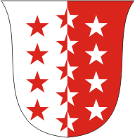Valais (Wallis, canton in Switzerland), coat of arms - vector image
