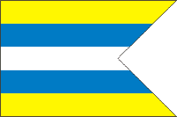 Раецке Теплице (Словакия), флаг - векторное изображение
