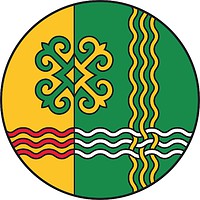 Shelkovskaya rayon (Chechenia), coat of arms (round) - vector image