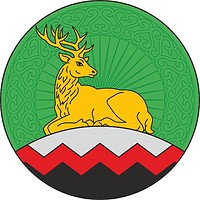 Векторный клипарт: Урус-Мартановский район (Чечня), герб (вариант в круглом щите)