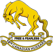 Canadian Forces 14th Canadian Hussars, regimental badge (insignia) - vector image