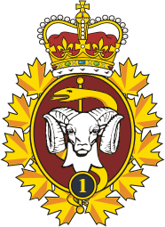 Вооруженные силы Канады, эмблема 1-ой полевой амбулаторной клиники Эдмонтона - векторное изображение