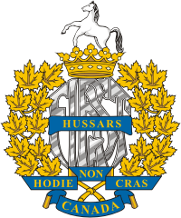 Vector clipart: Canadian Forces 1st Hussars, regimental badge (insignia)