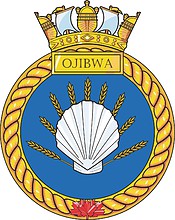 Canadian Navy HMCS Ojibwa, crest (emblem) - vector image