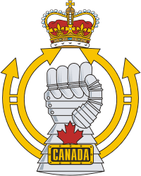Royal Canadian Armoured Corps (RCAC), badge (Armour branch insignia) - vector image