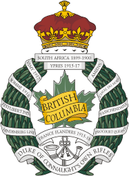 Векторный клипарт: Вооруженные силы Канады, эмблема собственного герцога Коннахта полка Британской Колумбии