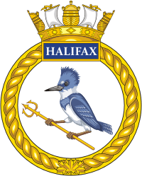 Vector clipart: Canadian Navy HMCS Halifax (FFH-335), frigate badge (crest)