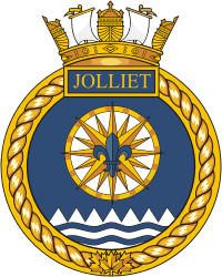 Canadian Naval Reserve HMCS Jolliet, badge (crest)