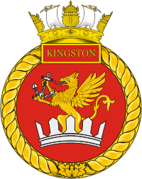 Canadian Navy HMCS Kingston (MM 700), patrol vessel badge (crest) - vector image