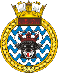 Canadian Naval Reserve HMCS Queen Charlotte, badge (crest) - vector image