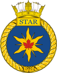 Vector clipart: Canadian Naval Reserve HMCS Star, badge (crest)